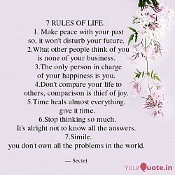 7 RULES OF LIFE..